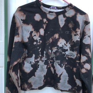 Custom Acid Washed Cropped Champion Sweatshirt